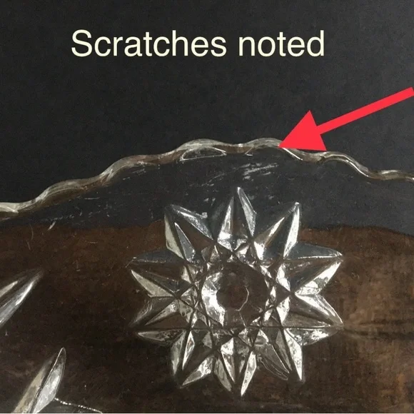 Vintage Etched Glass Decorative Bowl Candy Dish Pickle boat - Picture 8 of 9